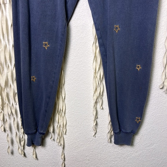 The Great. Washed Blue Cropped Drawstring Sweatpant  Star Embroidery Size 0/XS - Picture 3 of 9